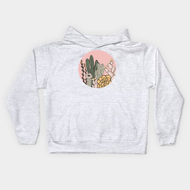 Desert Cacti Kids Hoodie by robyriker